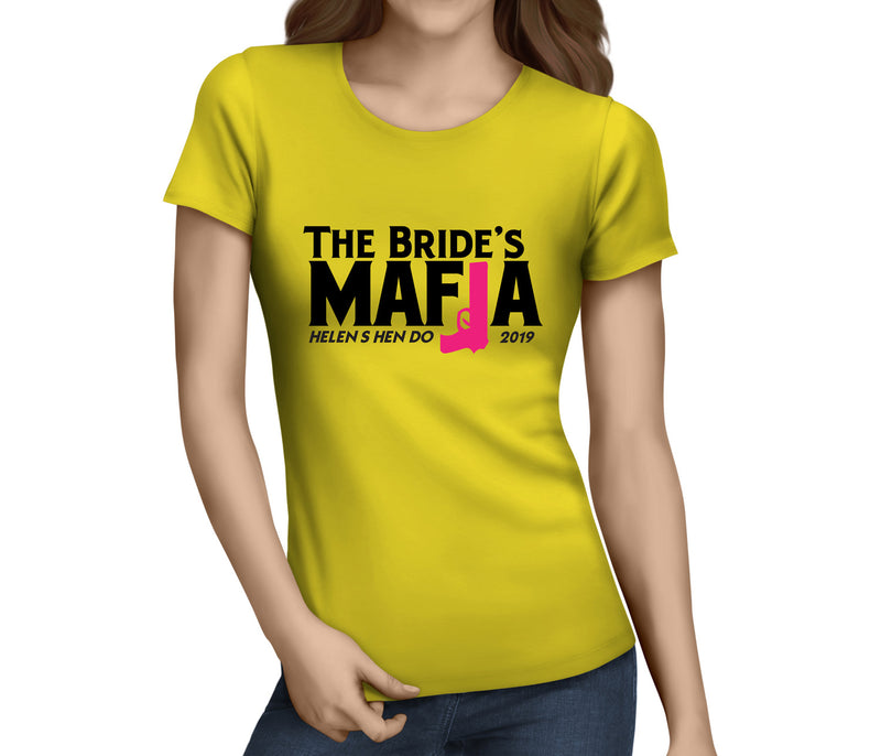 Bride Mafia Colour Custom Hen T-Shirt - Any Name - Party Tee