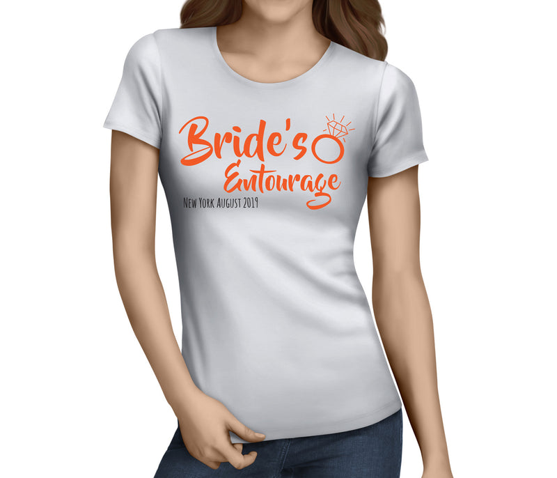 Brides Entourage Colour Custom Hen T-Shirt - Any Name - Party Tee