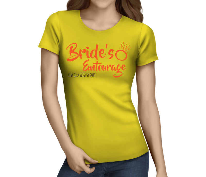 Brides Entourage Colour Custom Hen T-Shirt - Any Name - Party Tee