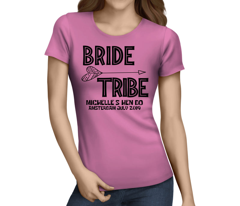 Bride Tribe Black Custom Hen T-Shirt - Any Name - Party Tee