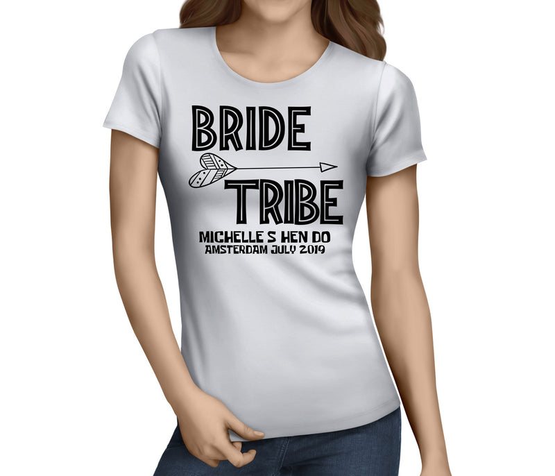 Bride Tribe Black Custom Hen T-Shirt - Any Name - Party Tee