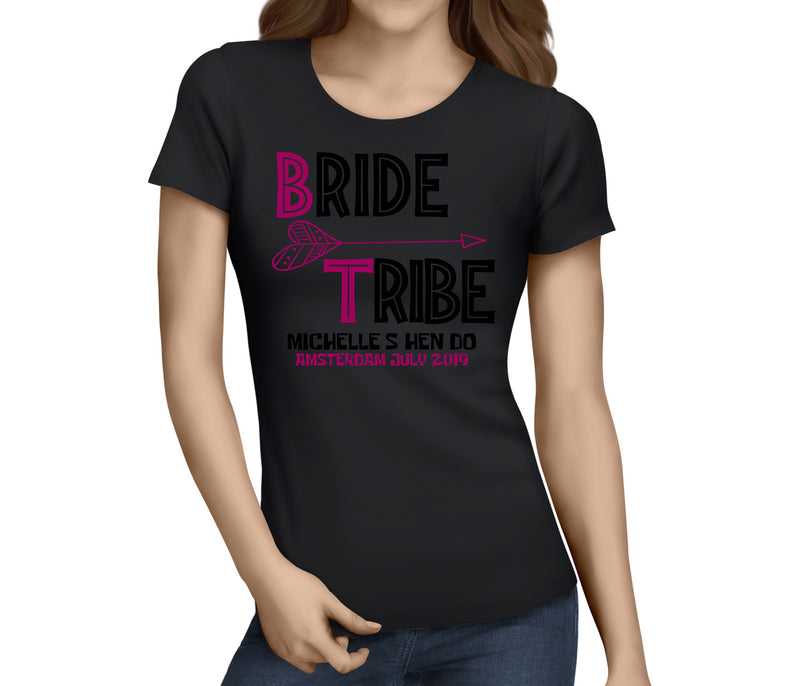 Bride Tribe Colour Custom Hen T-Shirt - Any Name - Party Tee