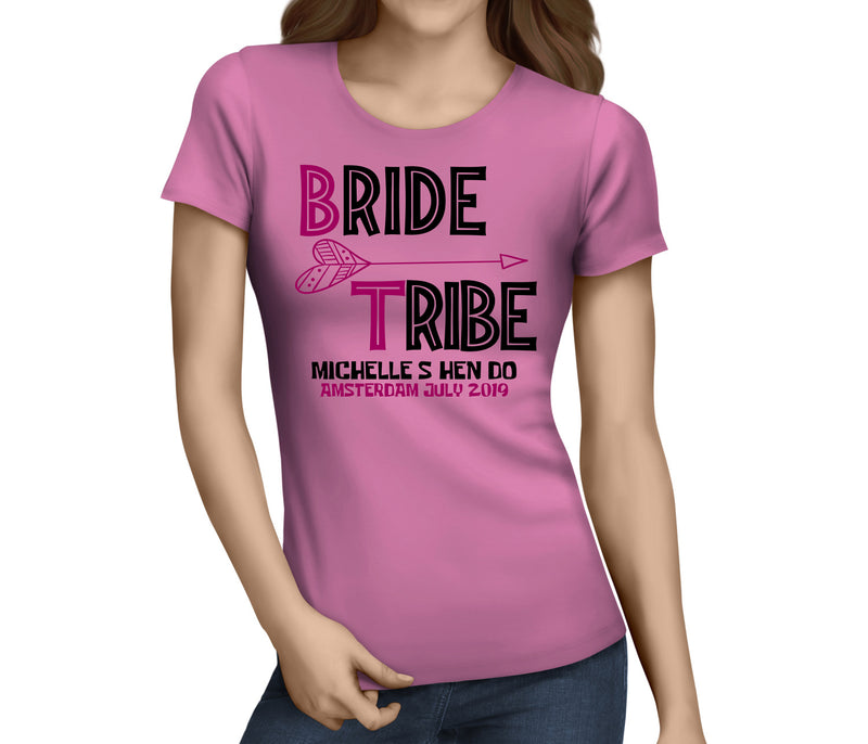 Bride Tribe Colour Custom Hen T-Shirt - Any Name - Party Tee
