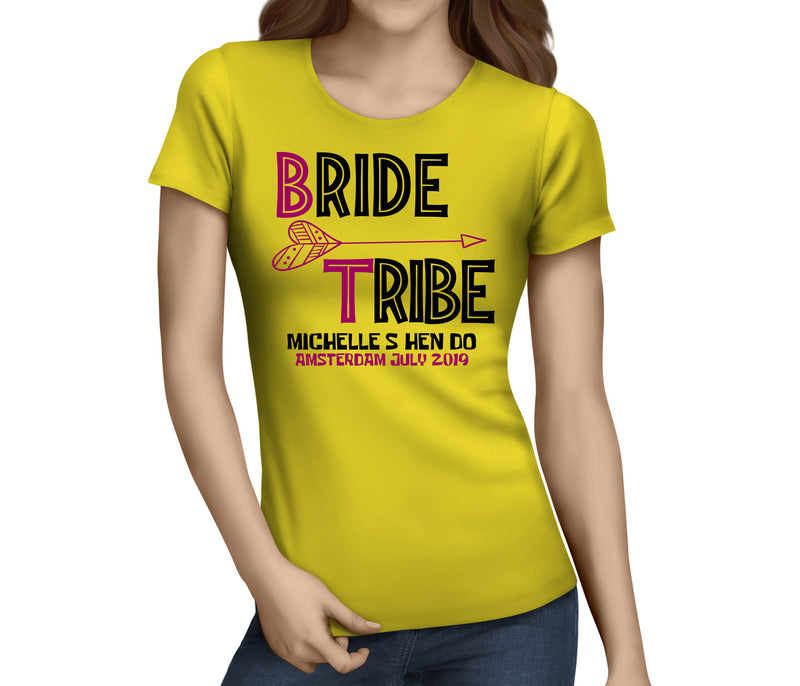 Bride Tribe Colour Custom Hen T-Shirt - Any Name - Party Tee