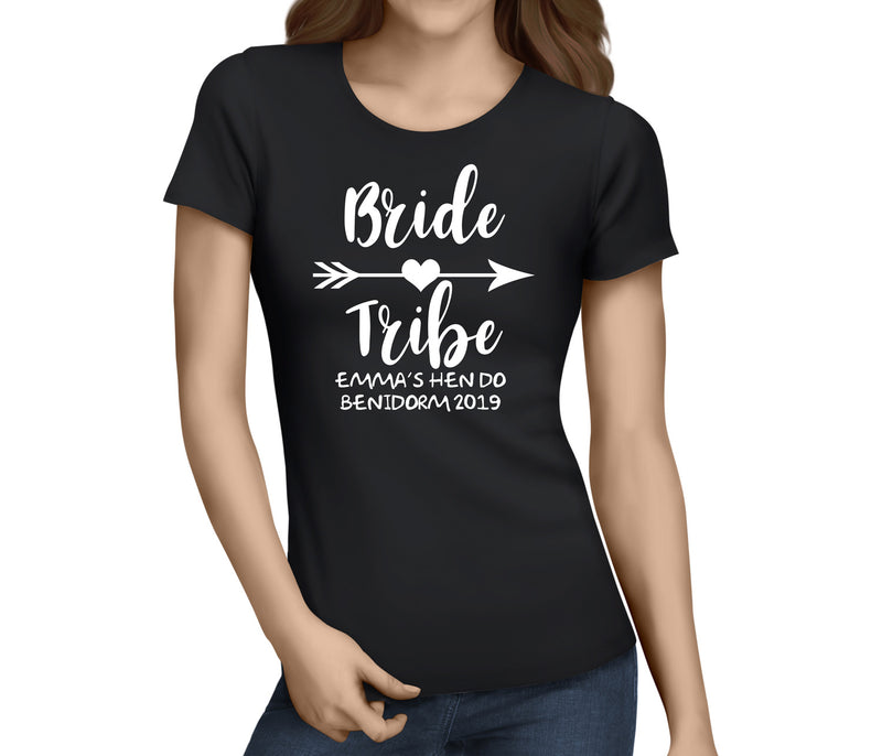 Bride Tribe White Custom Hen T-Shirt - Any Name - Party Tee