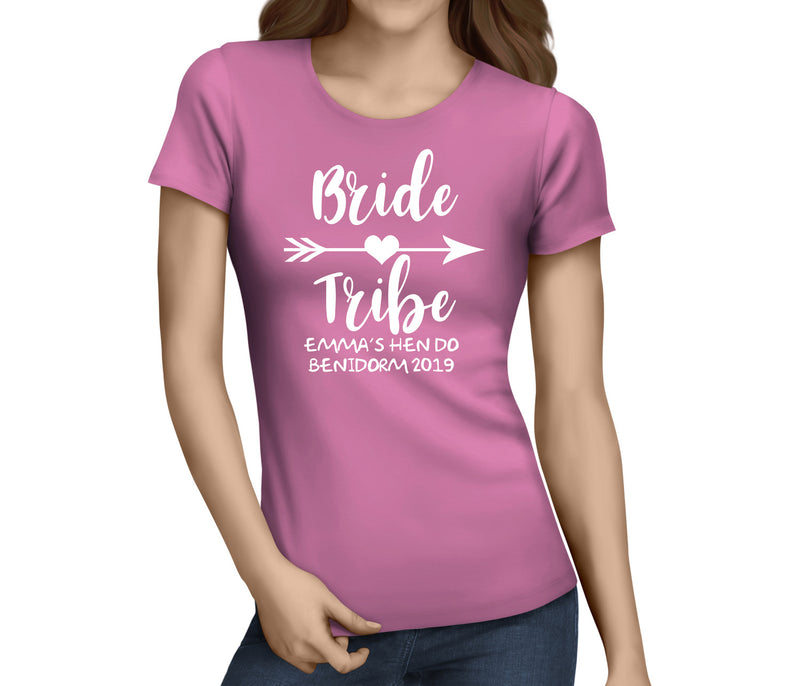 Bride Tribe White Custom Hen T-Shirt - Any Name - Party Tee