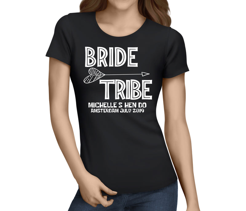 Bride Tribe White Custom Hen T-Shirt - Any Name - Party Tee