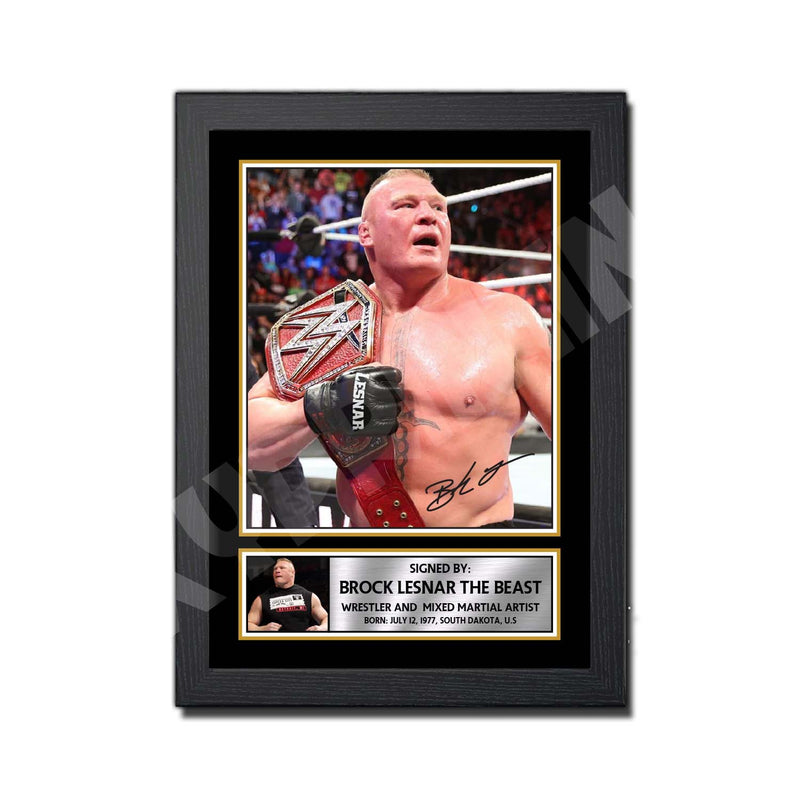 BROCK LESNAR THE BEAST Limited Edition MMA Wrestler Signed Print - MMA Wrestling
