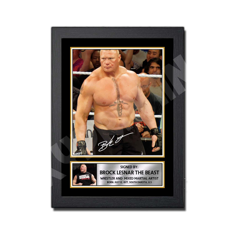 BROCK LESNAR THE BEAST 2 Limited Edition MMA Wrestler Signed Print - MMA Wrestling