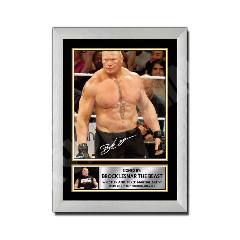 BROCK LESNAR THE BEAST 2 Limited Edition MMA Wrestler Signed Print - MMA Wrestling