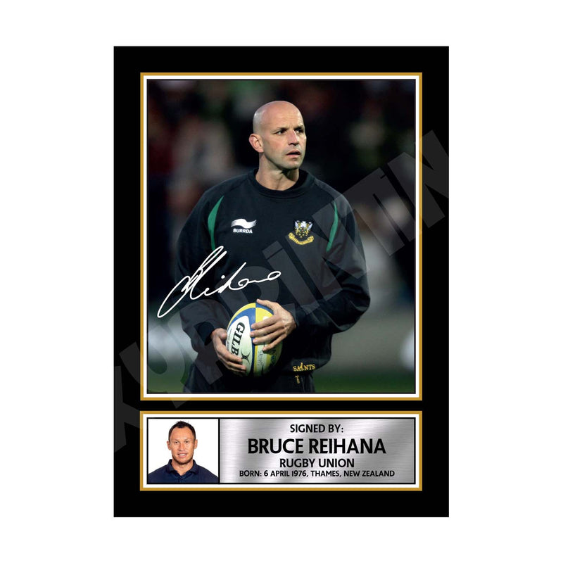 BRUCE REIHANA 1 Limited Edition Rugby Player Signed Print - Rugby