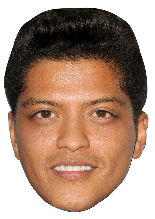 BRUNO MARS JB - Music Star Fancy Dress Cardboard Celebrity Party Face Mask