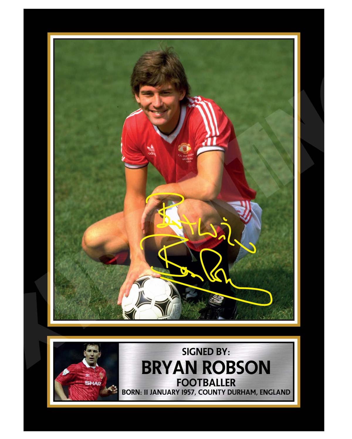 BRYAN ROBSON (1) Football Player Printed Signature Print