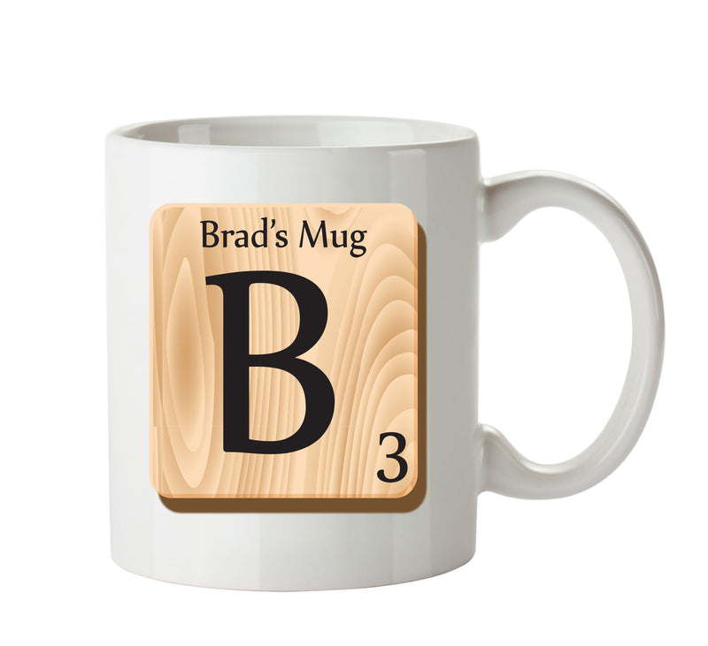 Initial "B" Your Name Scrabble Mug