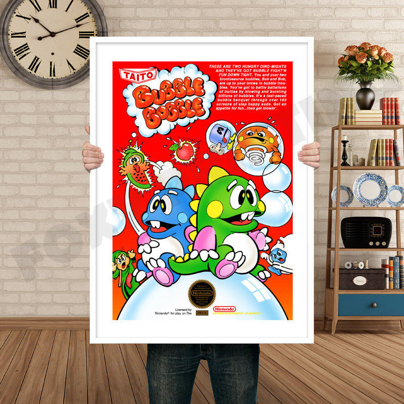 BUBBLE BOBBLE Retro GAME INSPIRED THEME Nintendo NES Gaming A4 A3 A2 Or A1 Poster Art 82