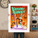 BUGS BUNNY BIRTHDAY BLOWOUT Retro GAME INSPIRED THEME Nintendo NES Gaming A4 A3 A2 Or A1 Poster Art 85