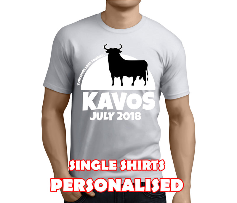 Bull Design White Custom Stag T-Shirt - Any Name - Party Tee