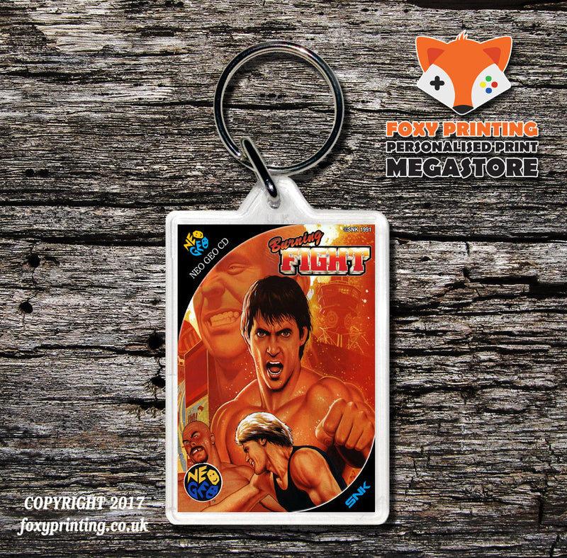 BURNING FIGHT NEO GEO CD Game Inspired Retro Gaming Keyring