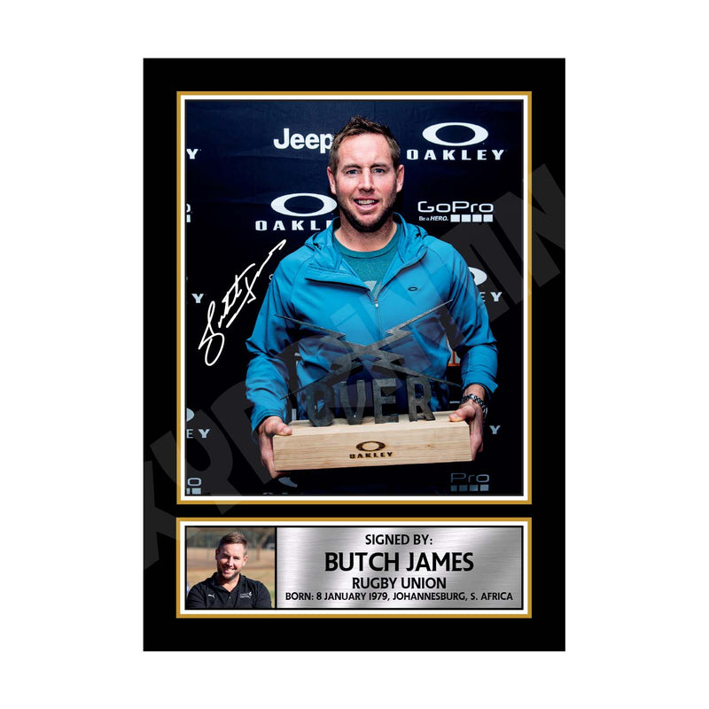 BUTCH JAMES 1 Limited Edition Rugby Player Signed Print - Rugby