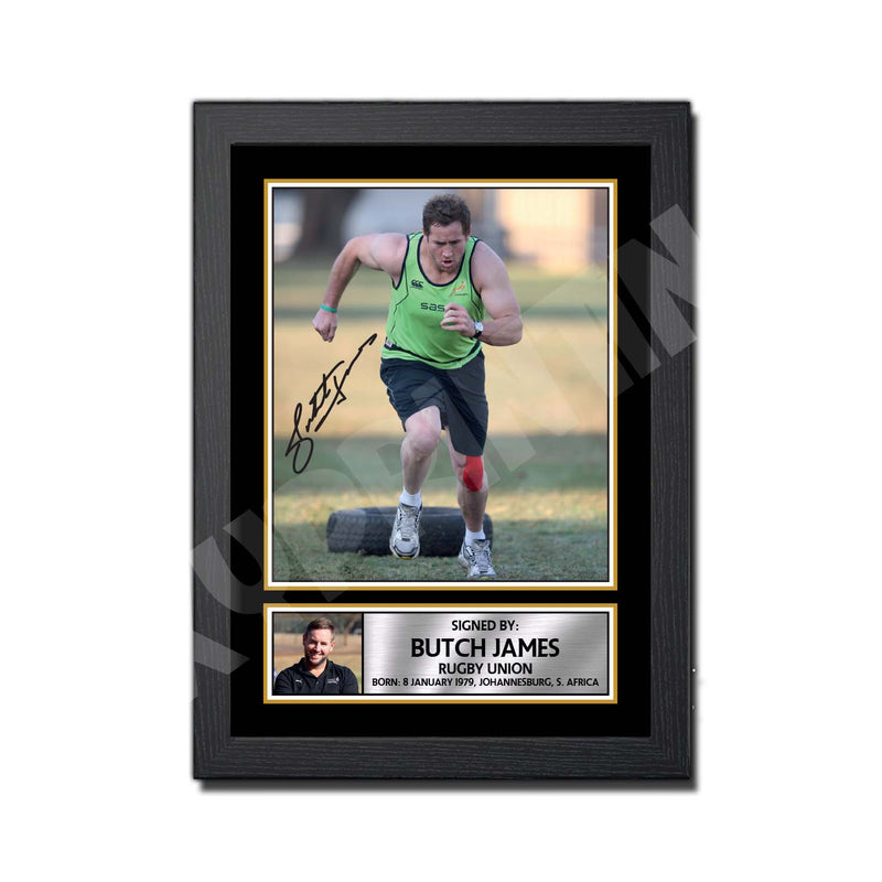 BUTCH JAMES 2 Limited Edition Rugby Player Signed Print - Rugby