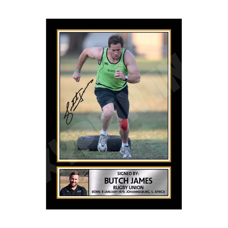 BUTCH JAMES 2 Limited Edition Rugby Player Signed Print - Rugby