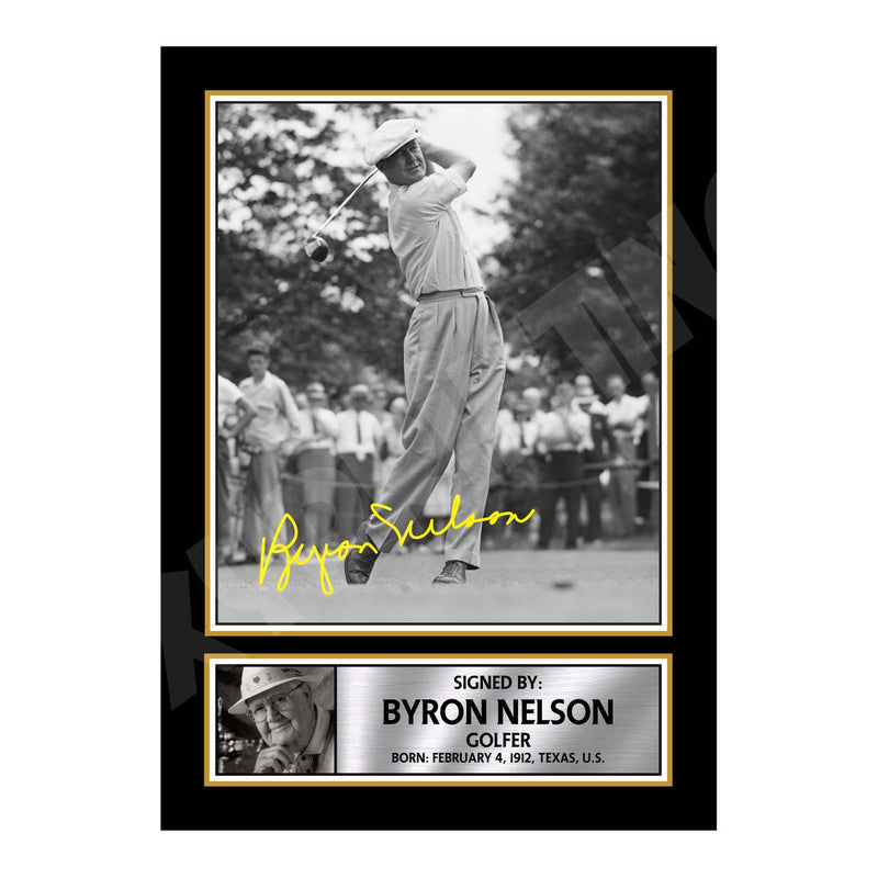 BYRON NELSON Limited Edition Golfer Signed Print - Golf