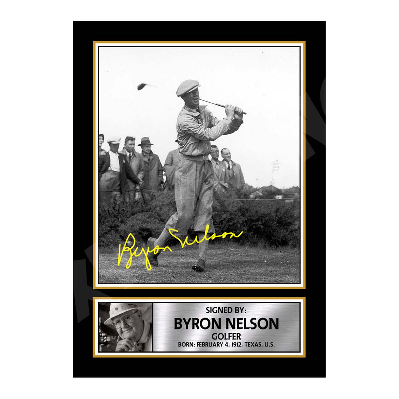 BYRON NELSON 2 Limited Edition Golfer Signed Print - Golf