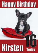 Baby Bulldog DOGS AND Funny Puppy Kids Adult Personalised Birthday Card Kirsten