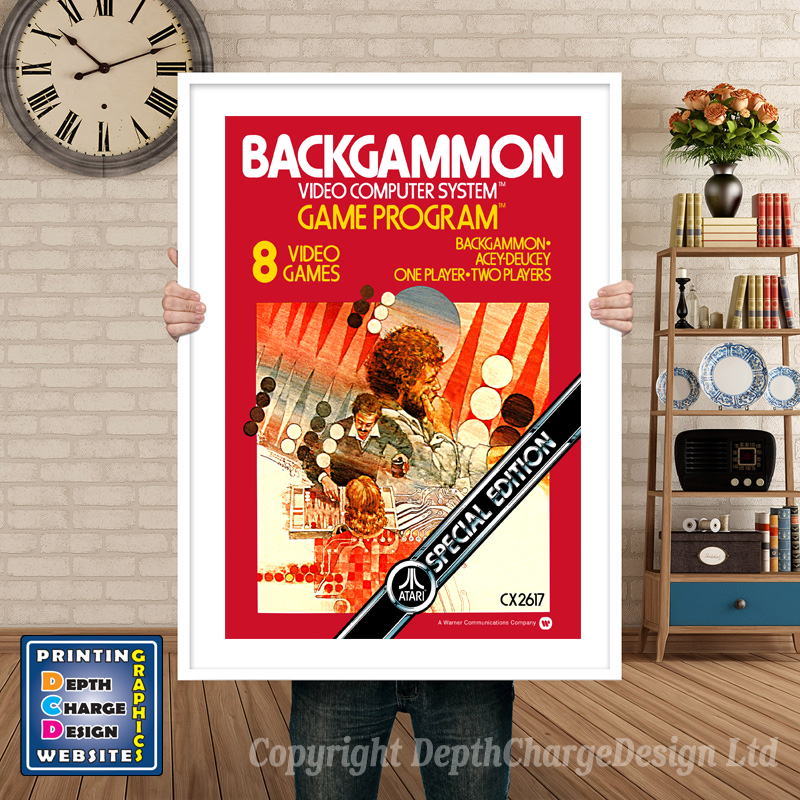 Backgammon - Atari 2600 Inspired Retro Gaming Poster A4 A3 A2 Or A1
