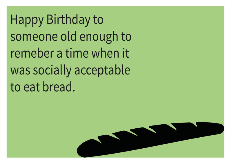 Baguette INSPIRED Adult Personalised Birthday Card Birthday Card