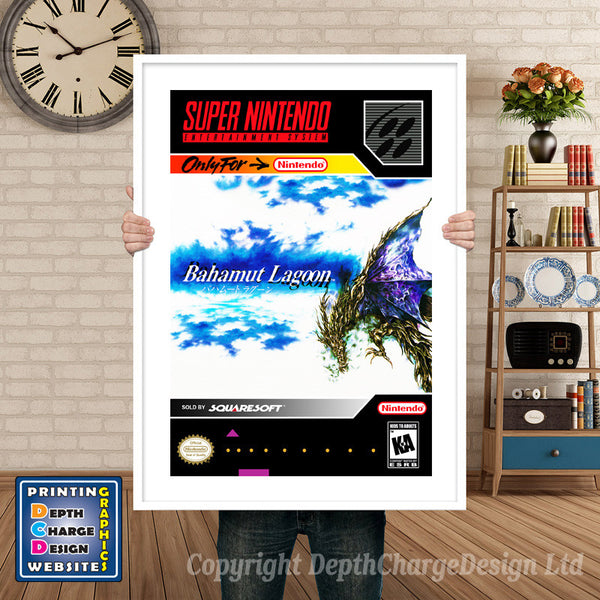 Bahamut Lagoon Super Nintendo Game Inspired Theme Retro Gaming Poster