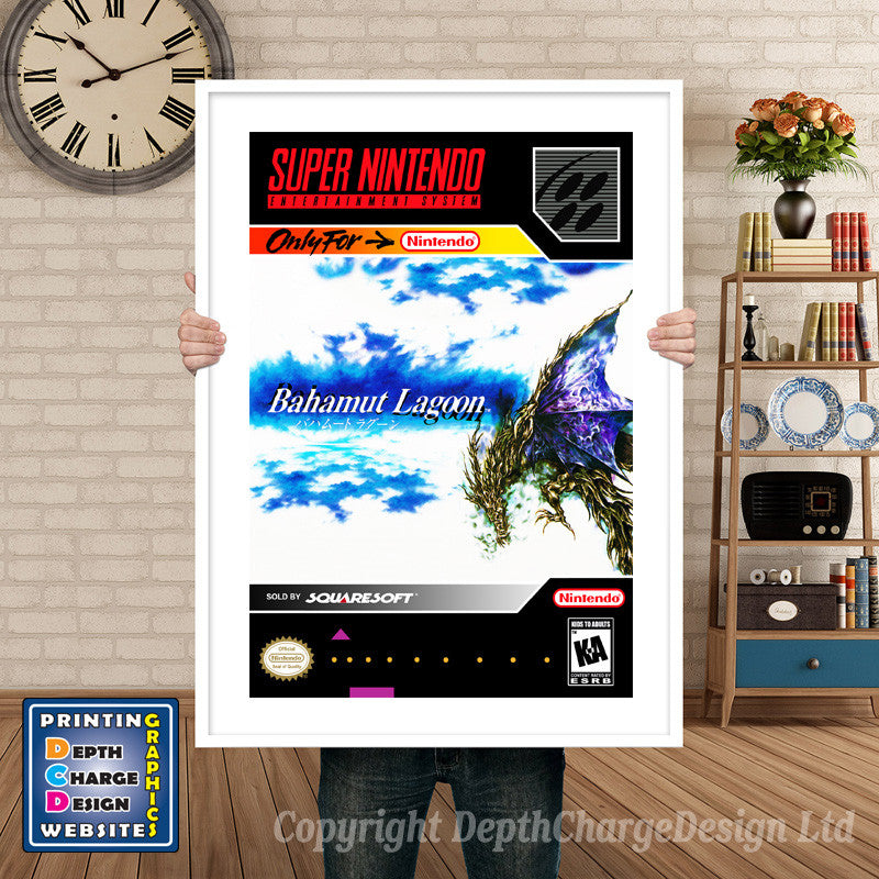 Bahamut Lagoon Super Nintendo GAME INSPIRED THEME Retro Gaming Poster A4 A3 A2 Or A1