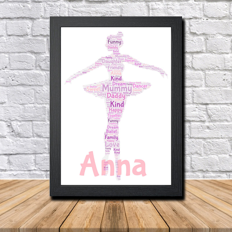 Personalised Ballet 1 Word Art Poster Print