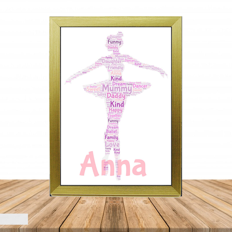 Personalised Ballet 1 Word Art Poster Print