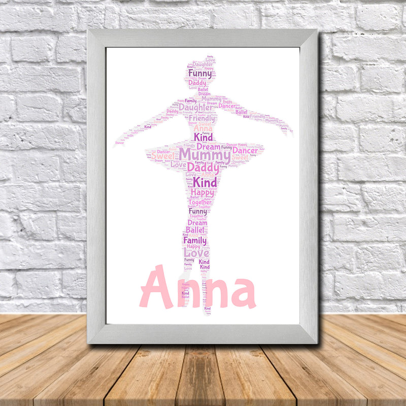 Personalised Ballet 1 Word Art Poster Print