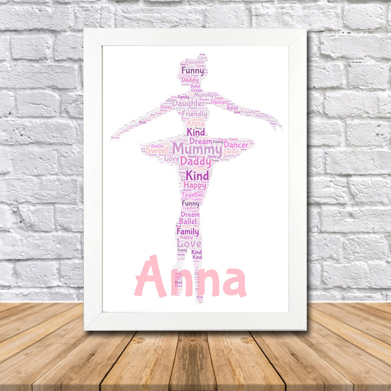 Personalised Ballet 1 Word Art Poster Print