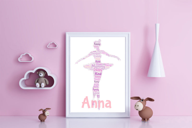 Personalised Ballet 1 Word Art Poster Print