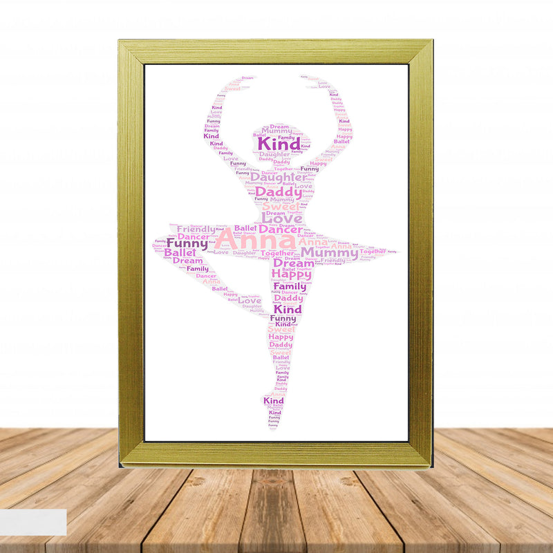 Personalised Ballet 2 Word Art Poster Print