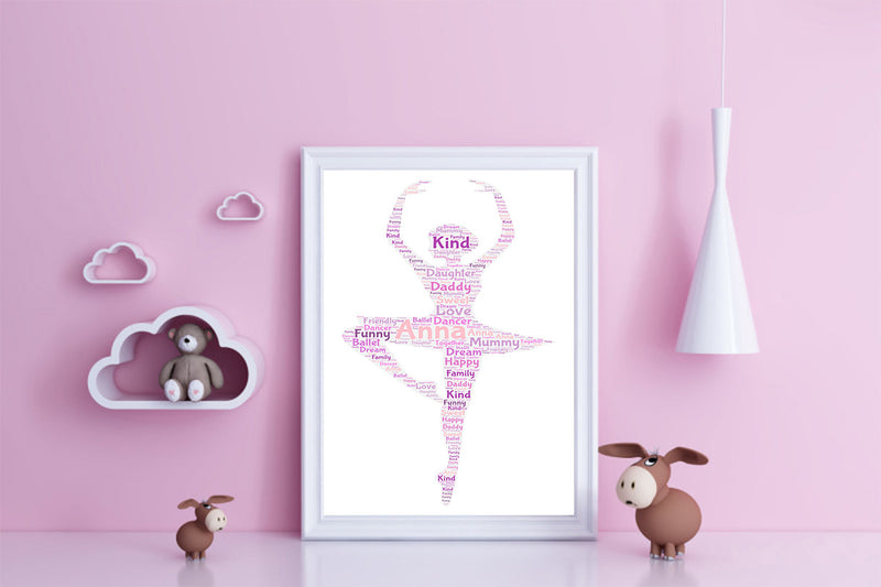 Personalised Ballet 2 Word Art Poster Print