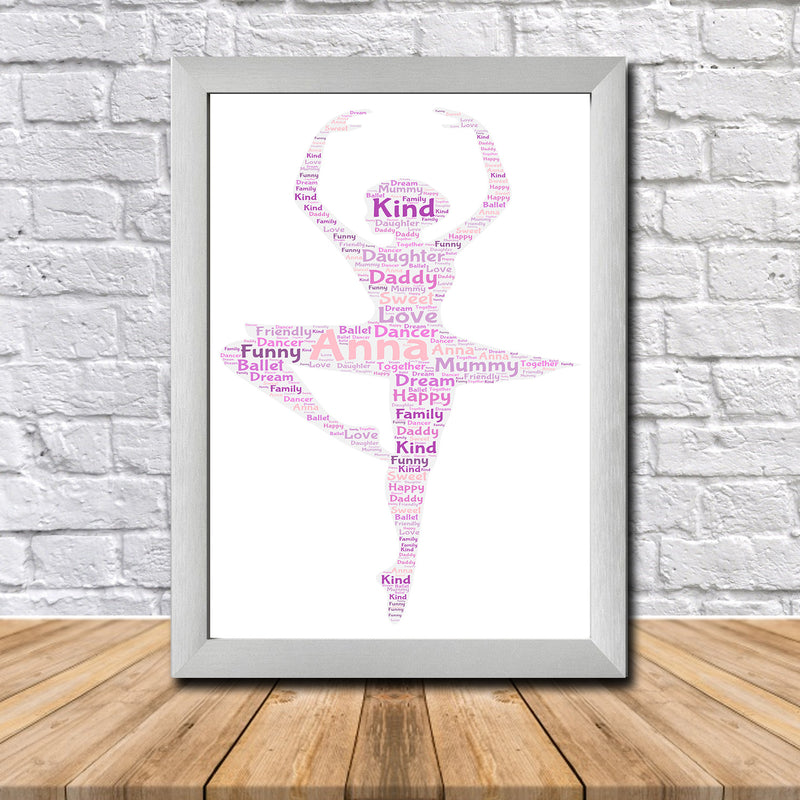 Personalised Ballet 2 Word Art Poster Print