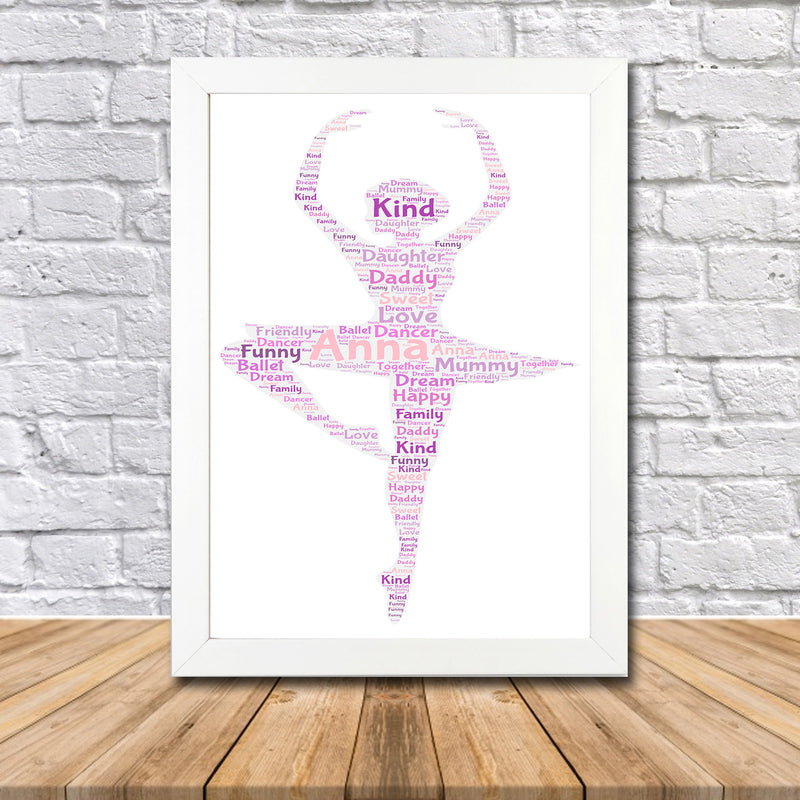 Personalised Ballet 2 Word Art Poster Print