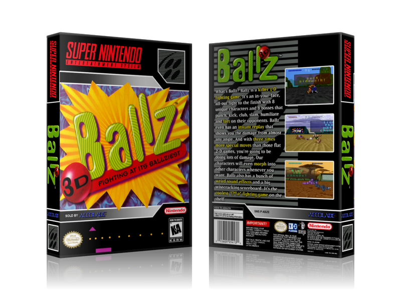 Ballz 3D Replacement Nintendo SNES Game Case Or Cover