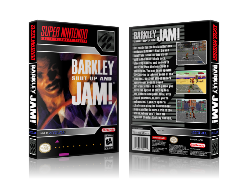 Barkley Shut Up And Jam Replacement Nintendo SNES Game Case Or Cover