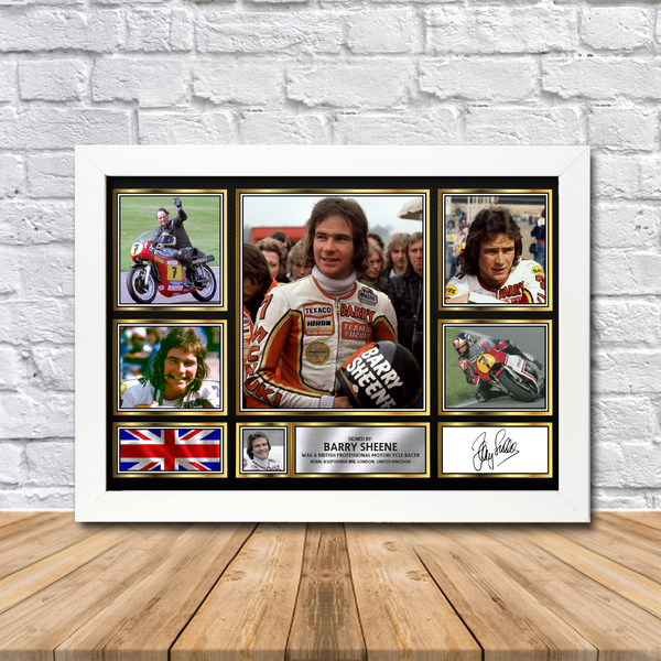 Barry Sheene Printed Signature Print – Reproduction Print