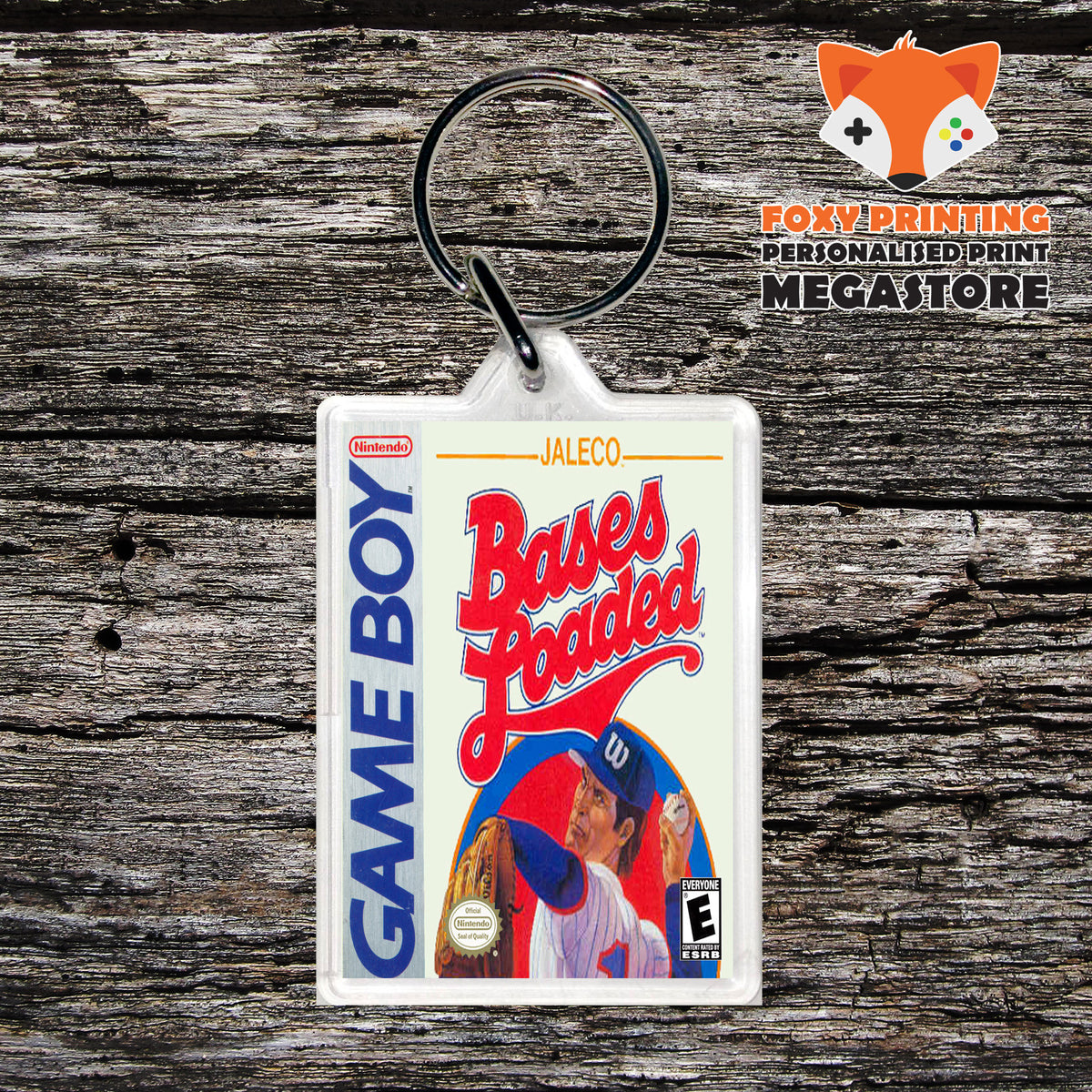 Bases Loaded Gameboy Gaming Keyring