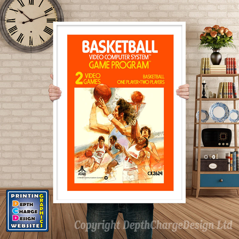 Basketball - Atari 2600 Inspired Retro Gaming Poster A4 A3 A2 Or A1