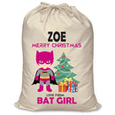 PERSONALISED Cartoon Inspired Super Hero Bat Girl Pink ZOE - XL Children's Christmas Santa Sack CUSTOMISE Present