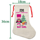 PERSONALISED Cartoon Inspired Super Hero Bat Girl Pink ZOE HIGH QUALITY Large CHRISTMAS STOCKING - Any Name you want!