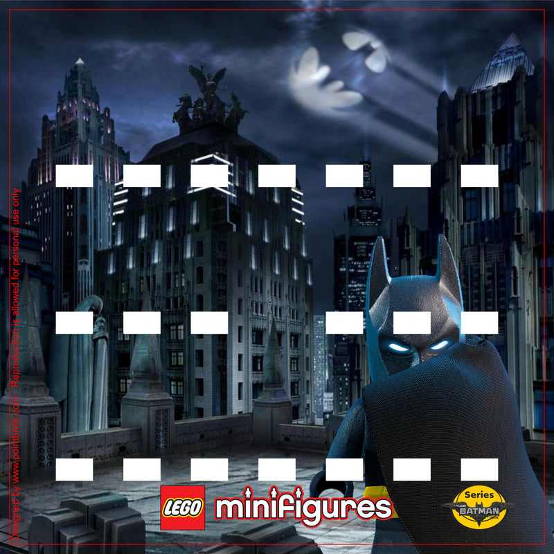 Batman Gotham Lego Display Case - Minifigure Display Background and Frames