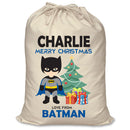 PERSONALISED Cartoon Inspired Super Hero Bat Boy CHARLIE - XL Children's Christmas Santa Sack CUSTOMISE Present